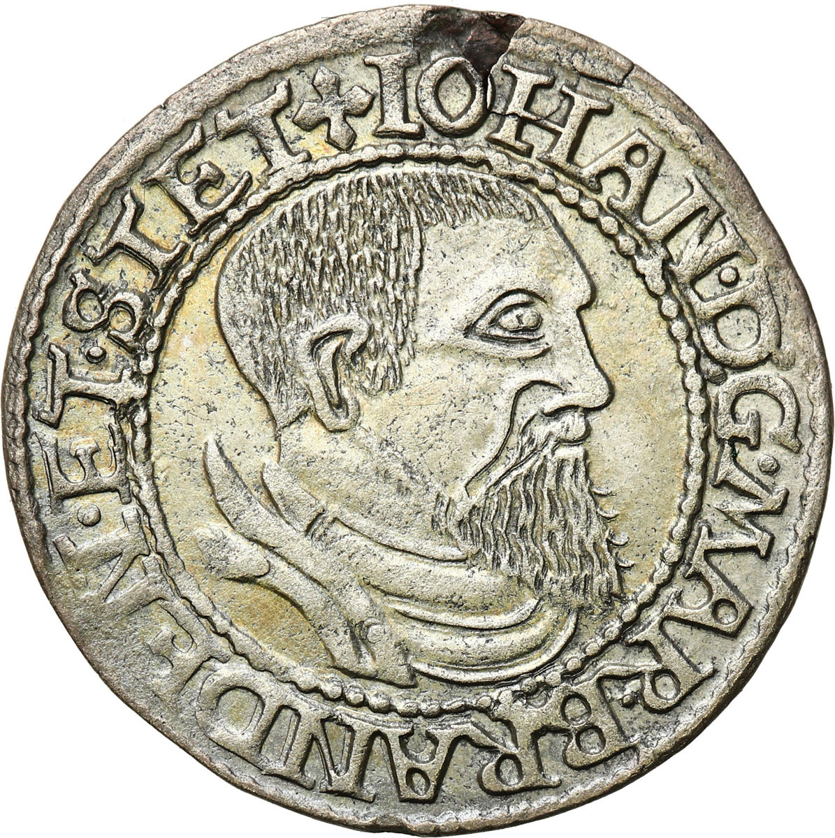 Śląsk. Księstwo Krośnieńskie. Jan Kostrzyński (1535–1571). Grosz 1544, Krosno